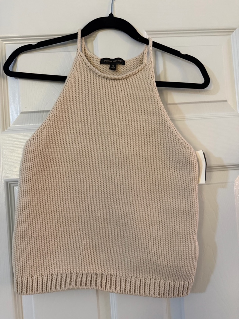 Banana Republic Knit Sleeveless Halter Top in Beige